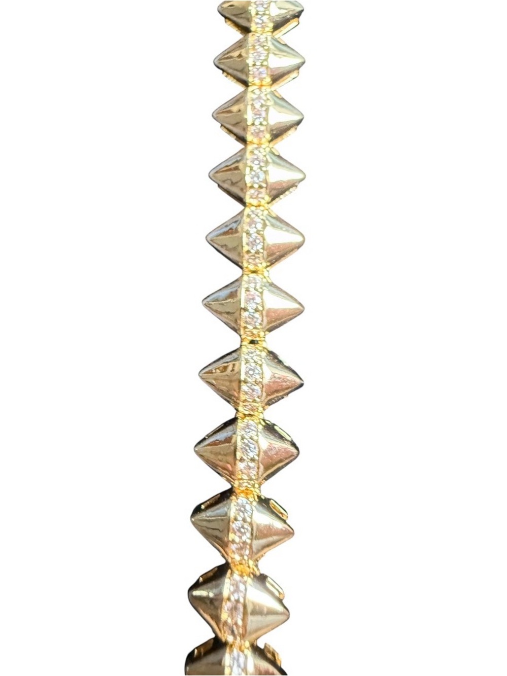 Gold Pyramid Spike Pavé Bracelet Unisex